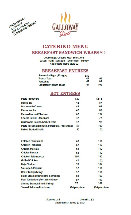 catering menu